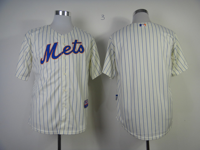 Men New York Mets Blank Cream Stripe MLB Jerseys->new york mets->MLB Jersey
